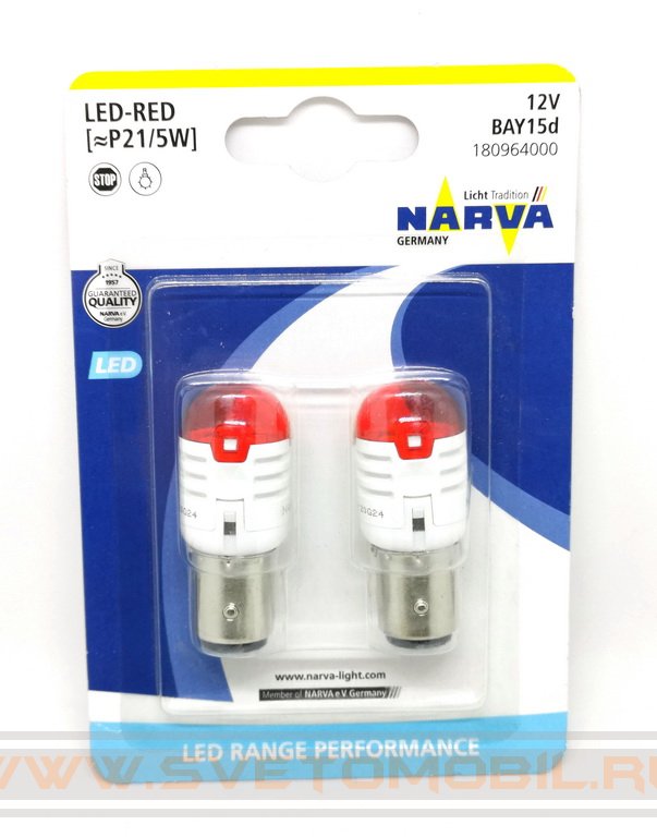 NARVA Range Performance LED P21/5W  (красный)