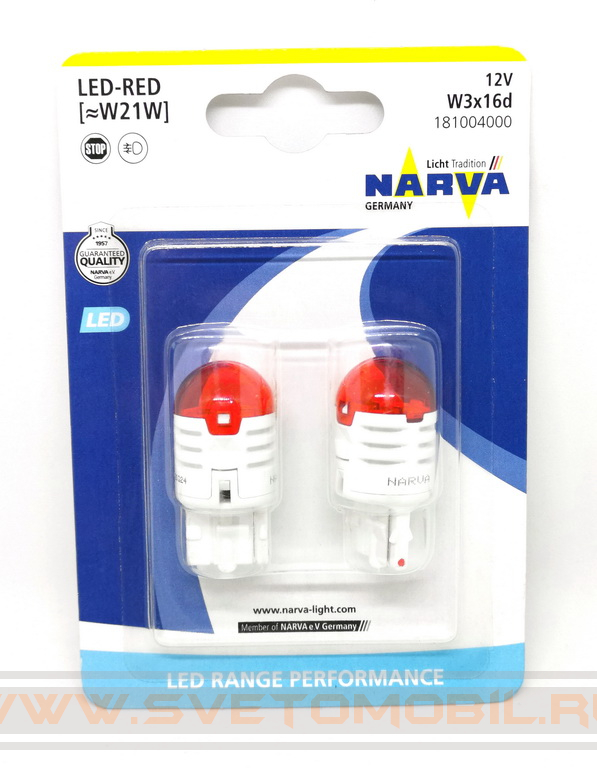 NARVA Range Performance LED W21W  (красный)