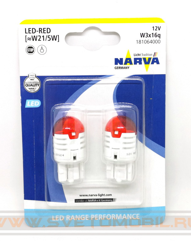NARVA Range Performance LED W21/5W  (красный)