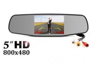 Дисплей камеры на штатное зеркало заднего вида 5 дюймов HD (2 видео входа) тип 2